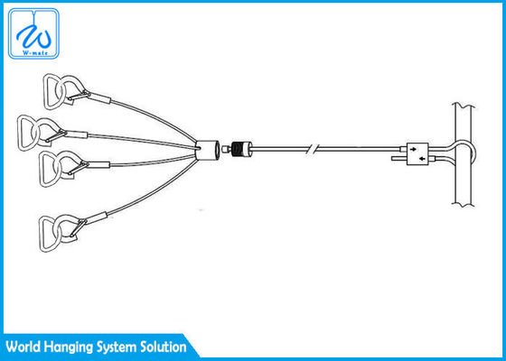 سیستم تعلیق دم هویج هوا 2 / 5mm قطر کابل