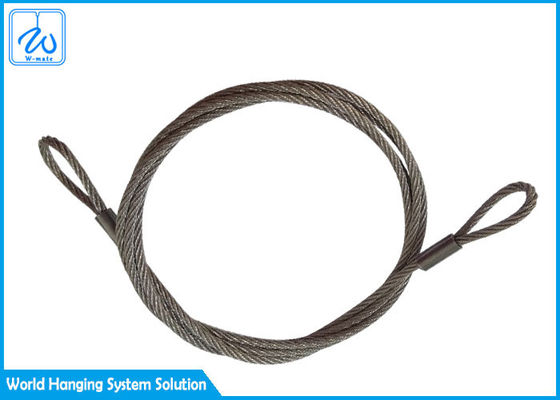 6mm 7x19 فولاد ضد زنگ سیم سیم سیم سیم Slings چشم و چشم برای سیستم نمایش کابل هواپیما