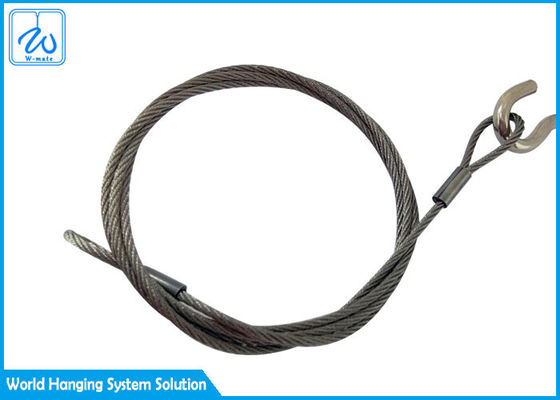 6mm 7x19 فولاد ضد زنگ سیم سیم سیم سیم Slings چشم و چشم برای سیستم نمایش کابل هواپیما