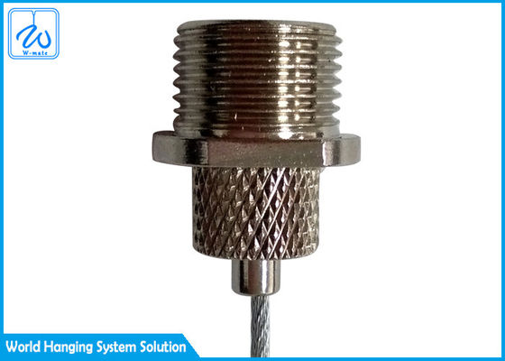 Aircraft Cable Hanging Systems Cross Knurled Cable Wire Gripper With Male Thread