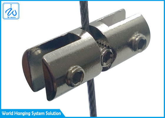 طراحی سفارشی نمایش هنر سیستم آویزان کابل گیره کناری شیشه ای نقره ای