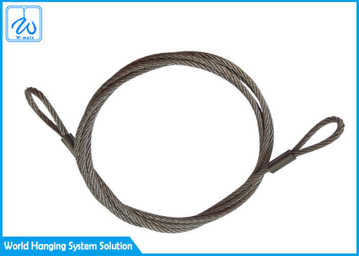 6mm 7x19 فولاد ضد زنگ سیم سیم سیم سیم Slings چشم و چشم برای سیستم نمایش کابل هواپیما